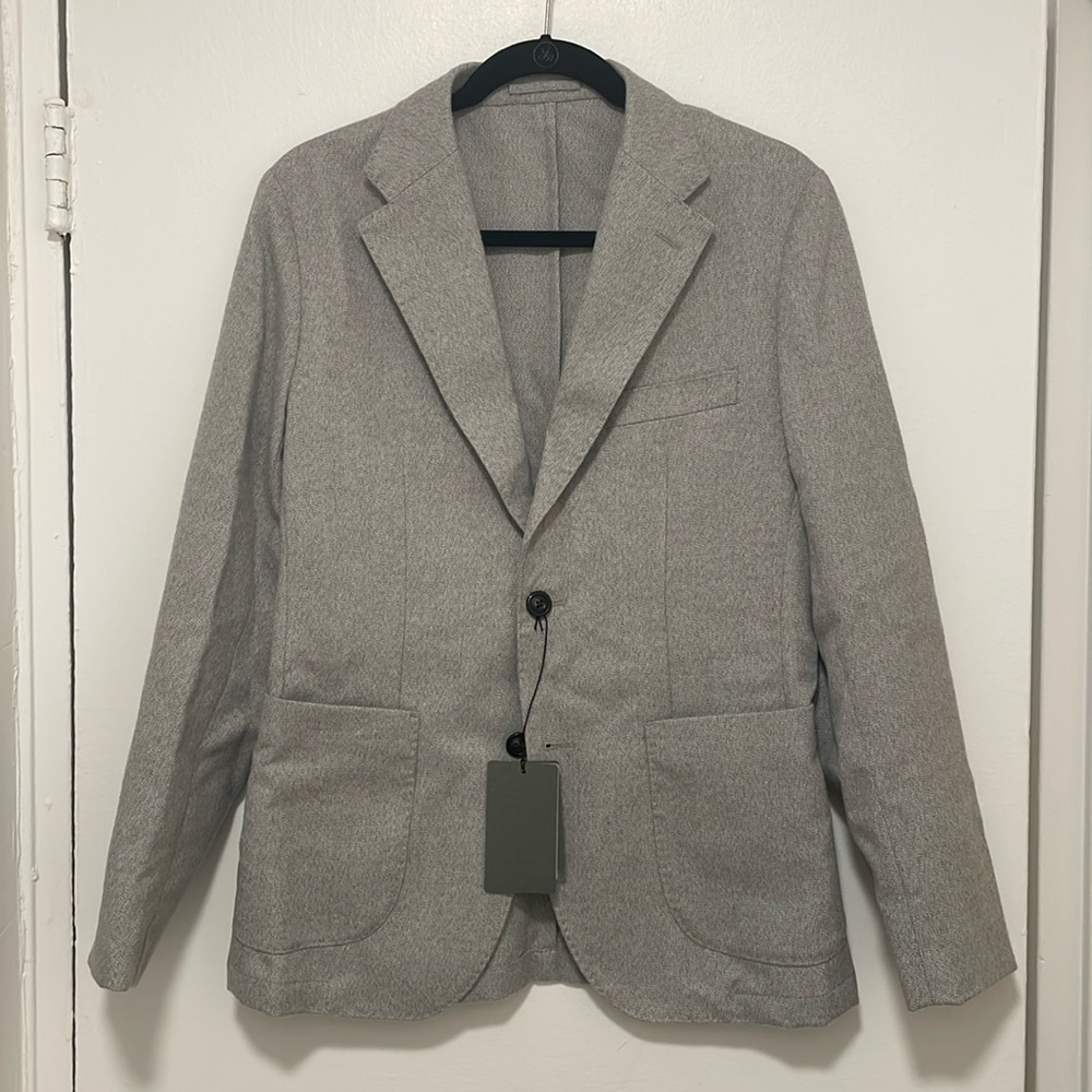 Slim light grey unstructured blazer
